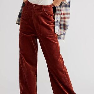 Rollas Francoise Cord Pants Chestnut // corduroy wide leg pants S